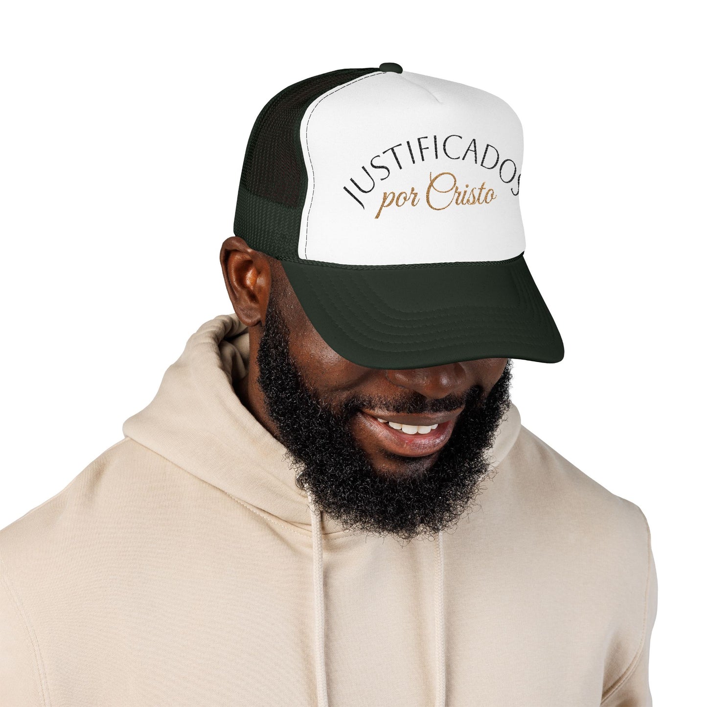 Justificados por Cristo Foam Trucker Hat