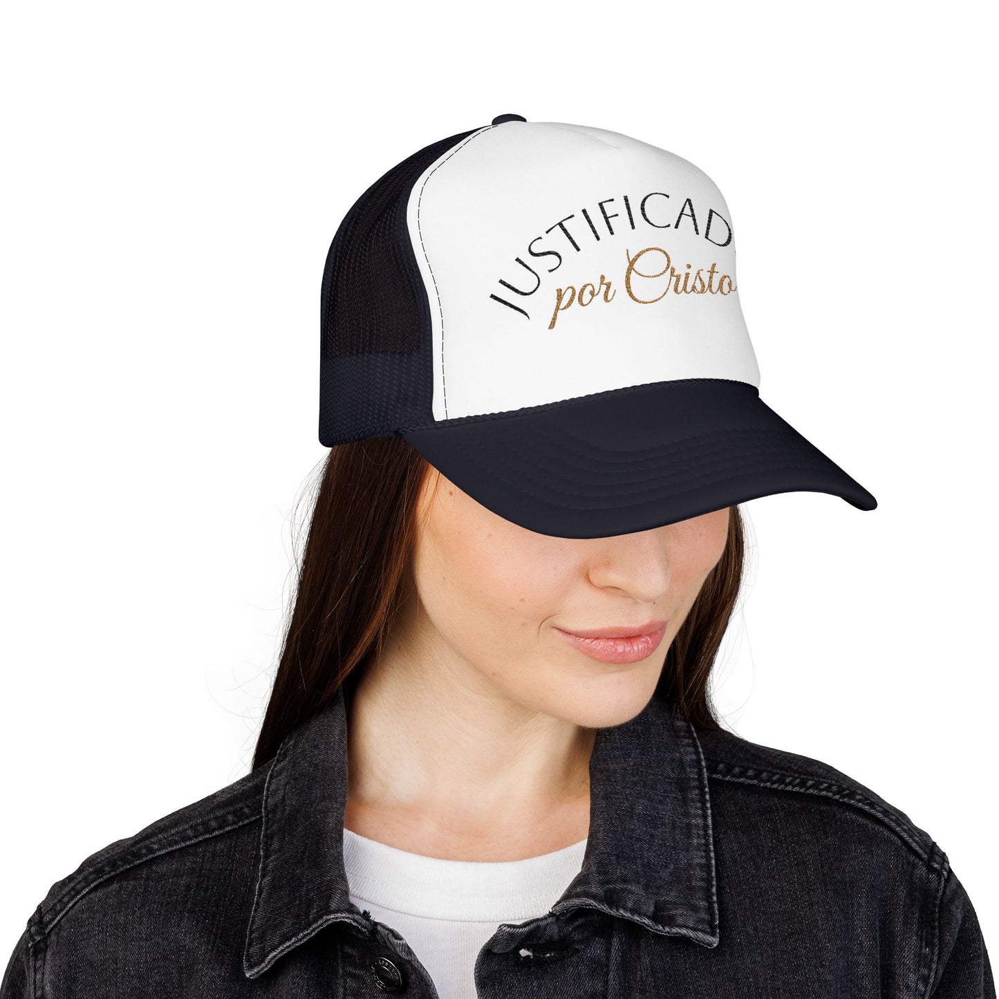 Justificados por Cristo Foam Trucker Hat